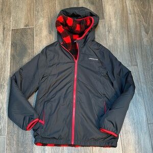 Boys London Fog black jacket with soft black and red lining.